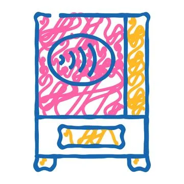Contactless payment pay pass icon doodle illustration Stock Illustration
