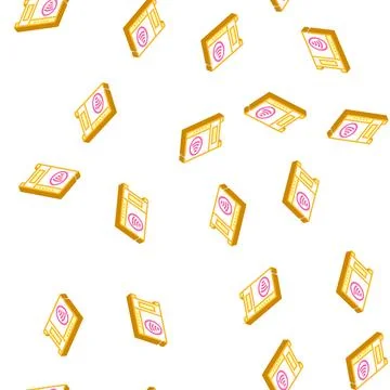 Contactless payment pay pass isometric icon seamless pattern 库存插图