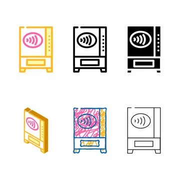 Contactless payment pay pass variations color icon vector Stock Illustration