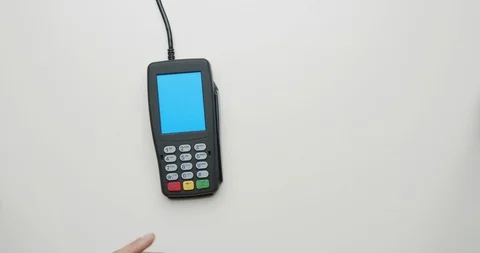 Contactless payment for paying by smartphone with nfc technology Stock Footage 124863663