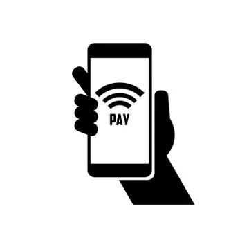 Contactless payment by phone using NFC Stock Illustration