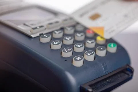 Contactless payment with POS terminal using credit card stock photo Stock Photos