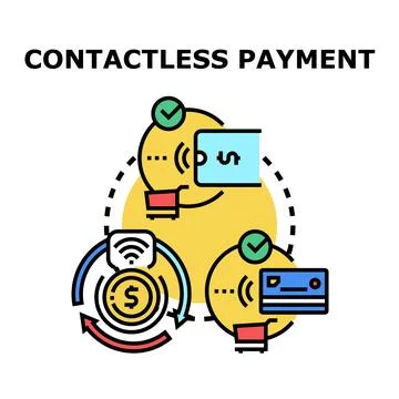 Contactless payment processing transaction system concept Stock Illustration