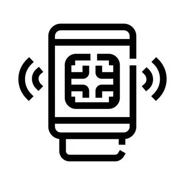 Contactless payment smart card chip technology icon Stockillustratie