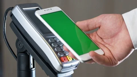 Contactless payment with smartphone Stock Footage 82043047