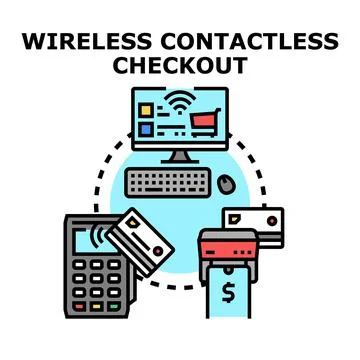 Contactless payment systems facilitating secure online checkout transactions Stock Illustration