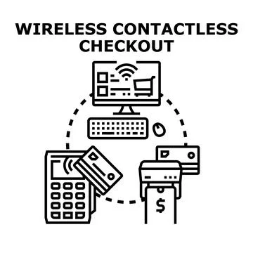 Contactless payment systems facilitating secure online checkout transactions Stock Illustration