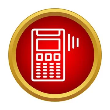 Contactless payment terminal detecting transaction waves icon Stock Illustration