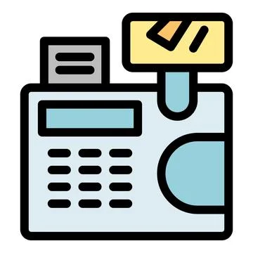 Contactless payment terminal processing credit card transaction Illustrazione stock