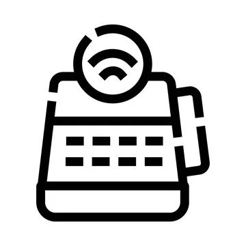 Contactless payment terminal processing wireless transaction icon Stock Illustration