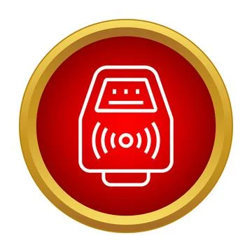 Contactless payment terminal reader icon for wireless transactions Stock Illustration