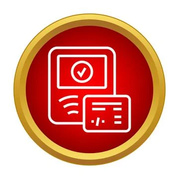 Contactless payment terminal with successful transaction Stock Illustration