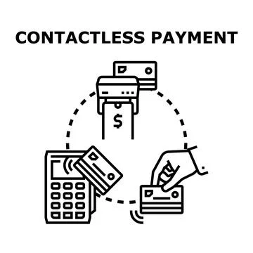Contactless payment transaction method using credit cards 스톡 일러스트