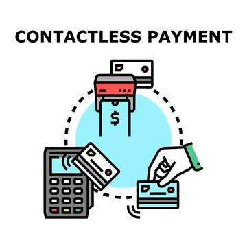 Contactless payment transaction method using credit cards 스톡 일러스트