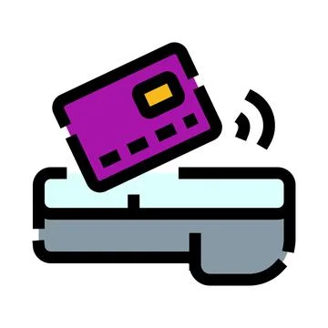 Contactless payment using credit card on pos terminal 스톡 일러스트