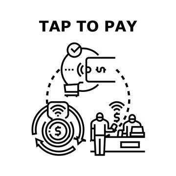 Contactless payment using mobile device concept 스톡 일러스트