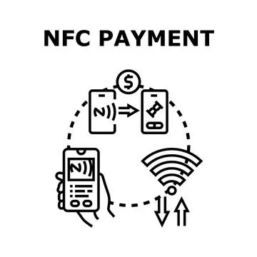 Contactless payment using nfc technology for mobile transactions Illustrazione stock