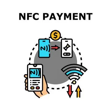 Contactless payment using nfc technology for mobile transactions Stock Illustration