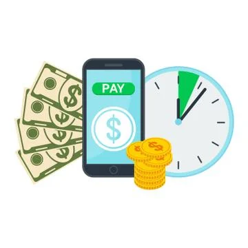 Contactless payment using RFID or NFC technology 스톡 일러스트