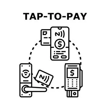 Contactless payment using smartphone and card technology 스톡 일러스트