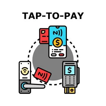 Contactless payment using smartphone and card technology 스톡 일러스트