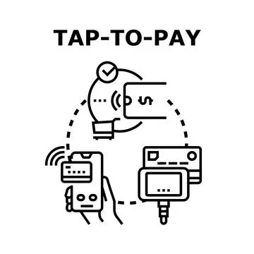Contactless payment using smartphone and credit card pos terminal 스톡 일러스트