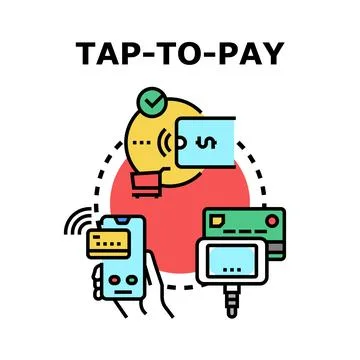 Contactless payment using smartphone and credit card pos terminal Stock Illustration