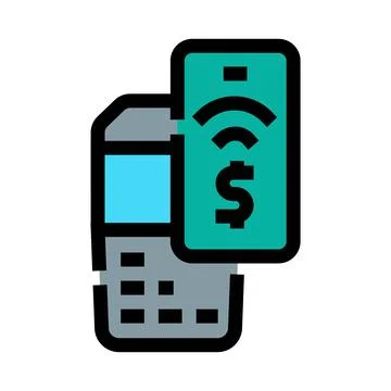 Contactless payment using smartphone mobile wallet icon 스톡 일러스트