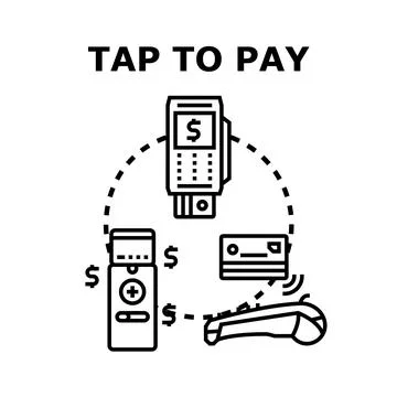 Contactless payment using tap to pay technology 스톡 일러스트