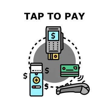 Contactless payment using tap to pay technology 스톡 일러스트