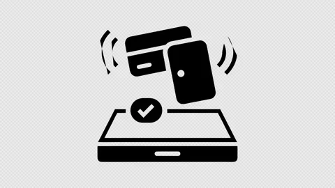 Contactless Payment Vector Animation with Mobile Phone and Credit Card 動画素材 337650636