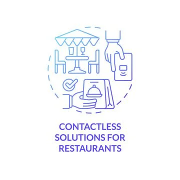 Contactless solutions for restaurant blue gradient concept icon Stock Illustration