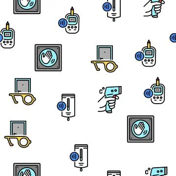 Contactless System Technology Vector Seamless Pattern Illustrazione stock