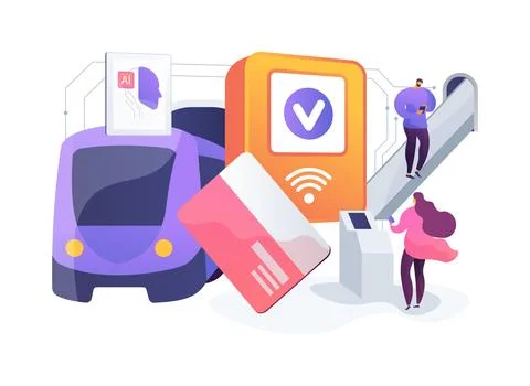 Contactless Transit Card abstract concept vector illustration. イラスト素材