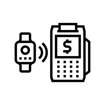 Contactless wearable payment fintech line icon vector illustration Stock Illustration