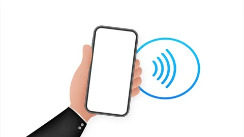 Contactless wireless pay sign logo. NFC technology. stock illustration. Stock Footage 146773040