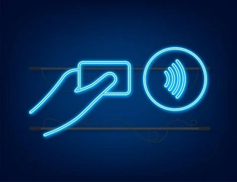 Contactless wireless pay sign logo. NFC technology. Near field communication Stock Illustration