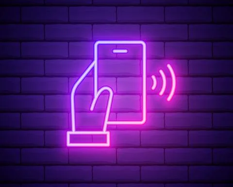 Contactless wireless pay sign logo. NFC technology. Near field communication. Stock Illustration