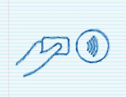 Contactless wireless pay sign logo. NFC technology. Near field communication Stock Illustration