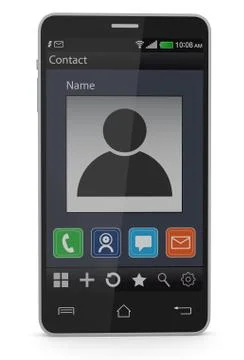 Contacts app on mobile device Stock Illustration
