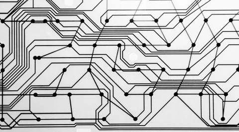 Contacts of computer keyboard membrane Stock Photos