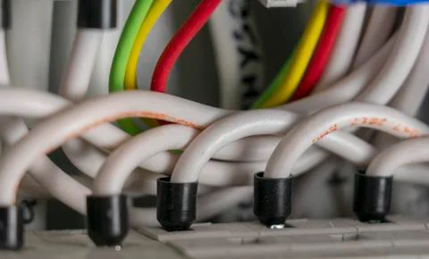 Contacts, electrical switchboard providing a safe supply of electricity Stock Photos