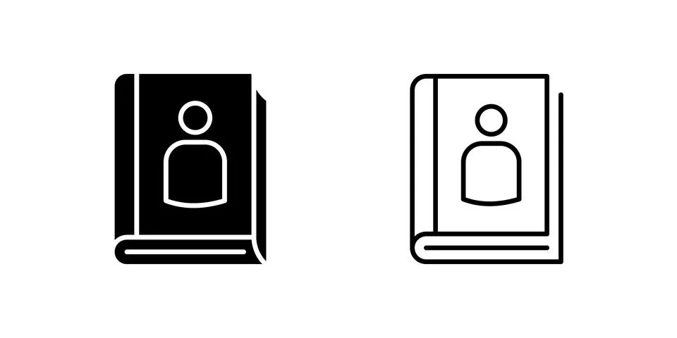 Contacts icon set visualizing saved user profiles or contact information. Illustrazione stock