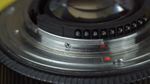 Contacts of the lens mount close-up.Macro. 動画素材 136488418