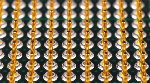 Contacts On Microprocessor Video stock 68530395