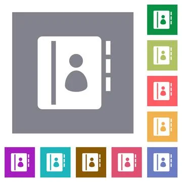 Contacts square flat icons Stock Illustration