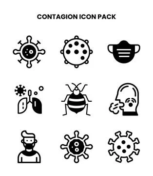Contagion DuoTone Bundle Icons Pack Stock Illustration