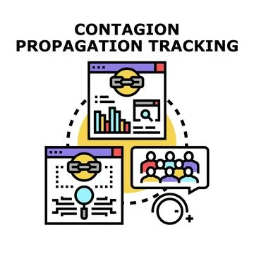 Contagion propagation tracking with digital data analysis Stock Illustration
