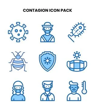 Contagion Two Colour Set Icons Pack Stock Illustration