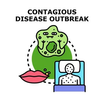 Contagious disease outbreak developing concept vector Stock Illustration